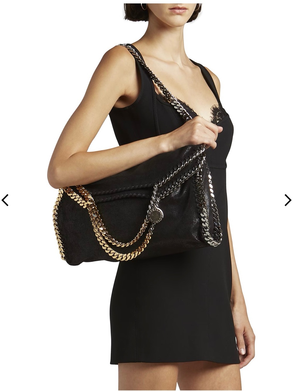Stella McCartney Black Shoulder Bag with Gold & Silver Chains OP $1595 - Picture 5 of 16